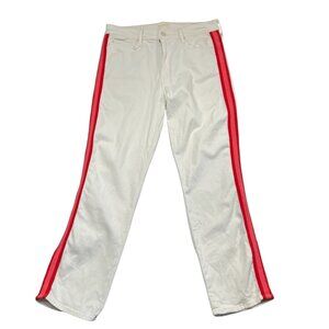 Mother The Mid Rise Dazzler Crop Jeans In Whipping Ice Cream Pink Racer Size 31